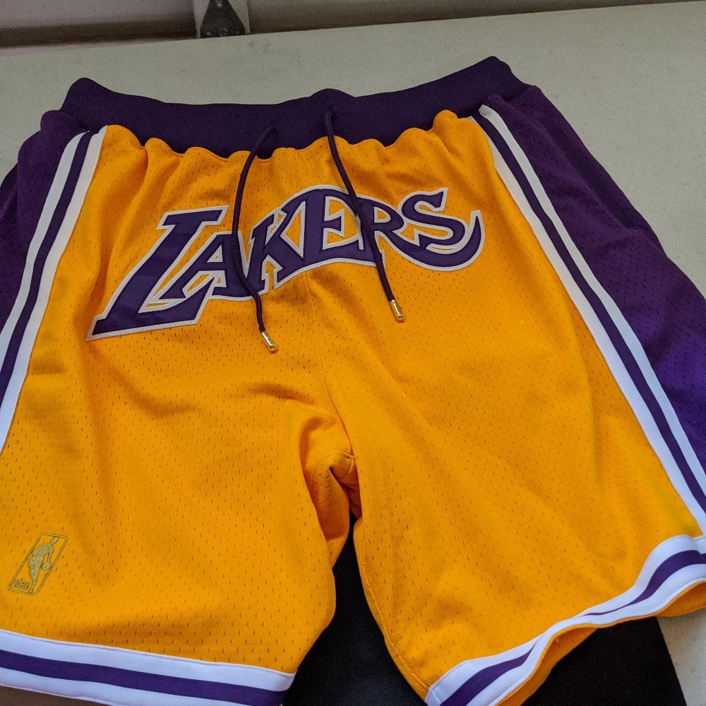 Authentic NWT Just Don Lakers Shorts XXL (Gold)